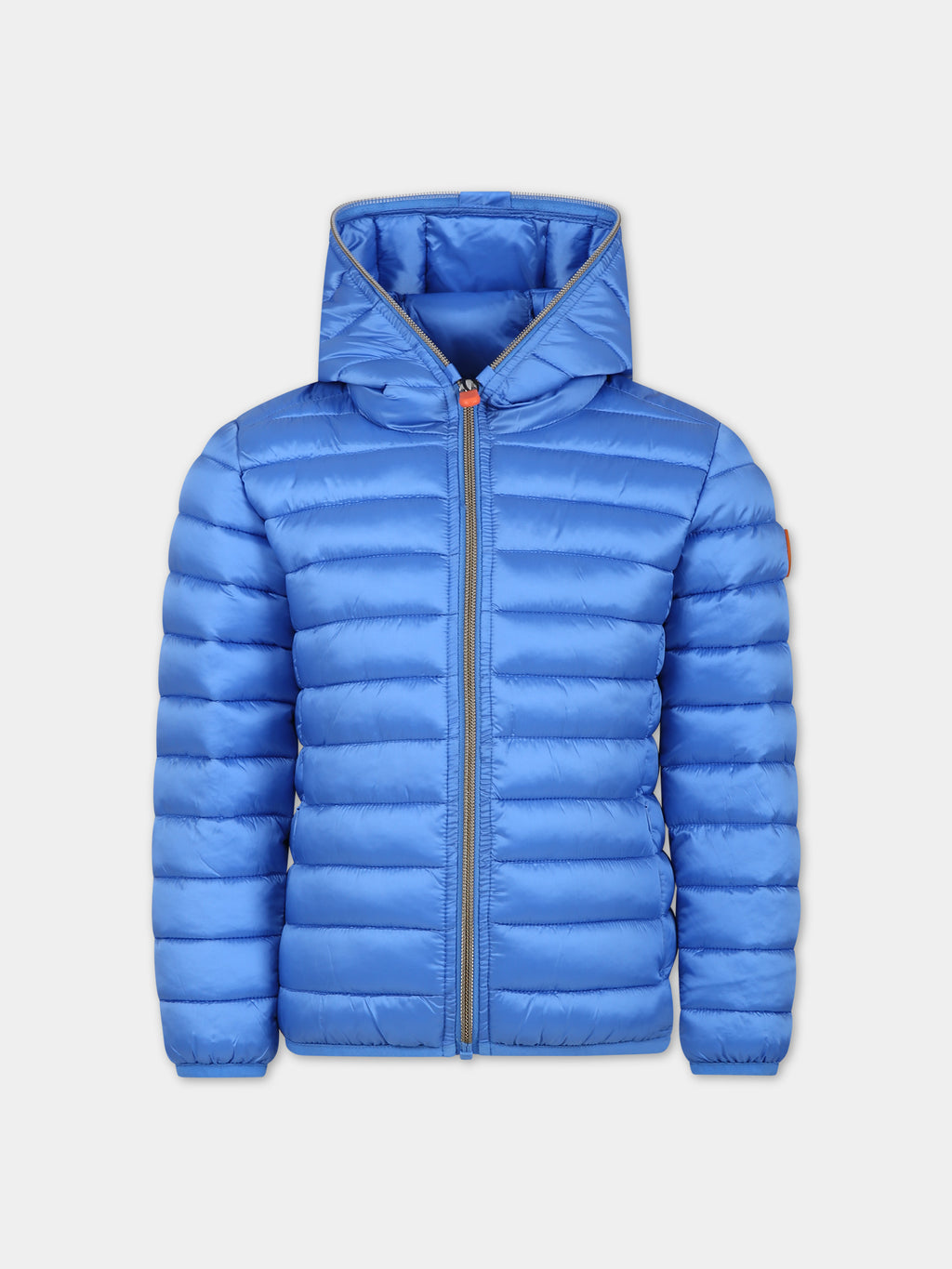 Light blue down jacket Iris for girl with logo